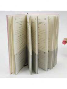 1pc Linen Cover English Version A5 Daily Self-Care Gratitude & Reflection Journal - Yellow - View 3