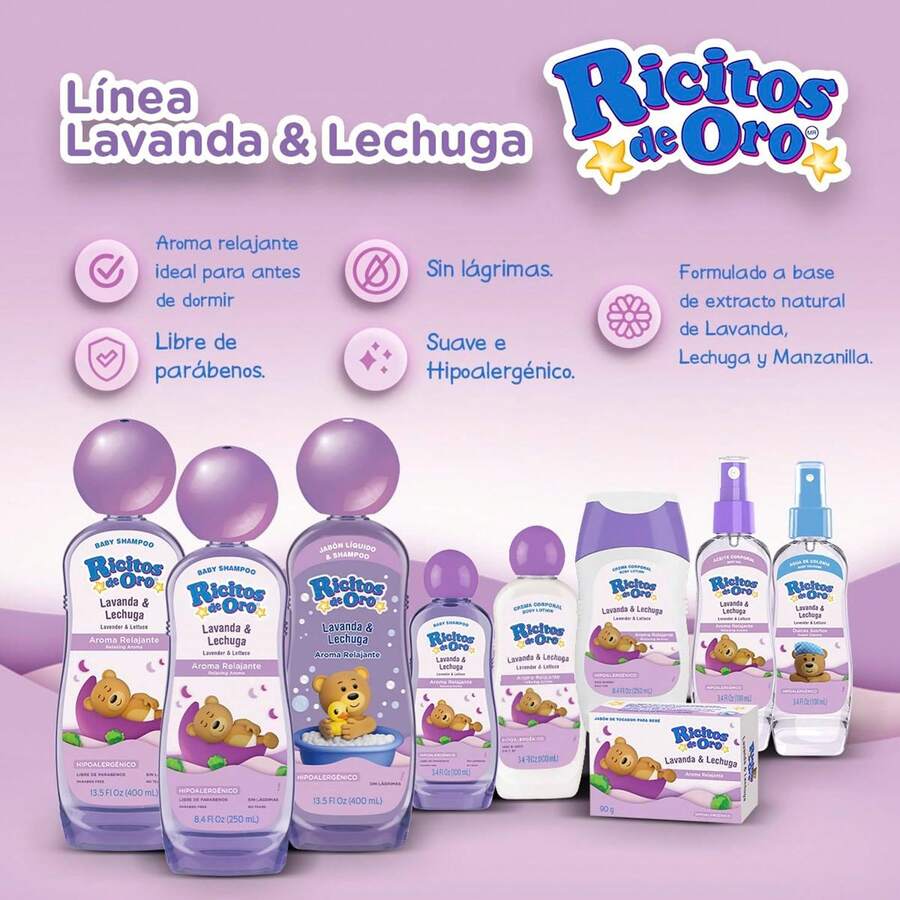 Ricitos de Oro Shampoo, Lavanda Lechuga, color Morado, 400 ml - Champú - Ver 1