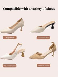 1 Paar Sommer Damen Kunstperlen elastische Schnürsenkel ohne Knoten, rutschfeste Fersenriemen, geeignet für High Heels, Sommersandalen und andere DIY Schuhzubehör - Verschiedenfarbig - Übersicht 2