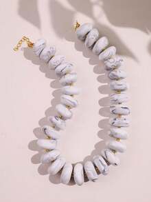 24mm特大號彩色不對稱算盤珠項鍊，波希米亞風女款飾品 - 彩色 - 查看 29