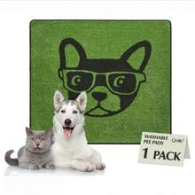 1pc Washable Dog Grass Pad - Reusable, Pet Training Artificial Turf With Non-Slip Backing. Easy To Clean Pee Pad, Suitable For Indoor/Outdoor Use. Grass Blade Length: Approx. 2 Cm. - Paw Print Grass Mat - View 13