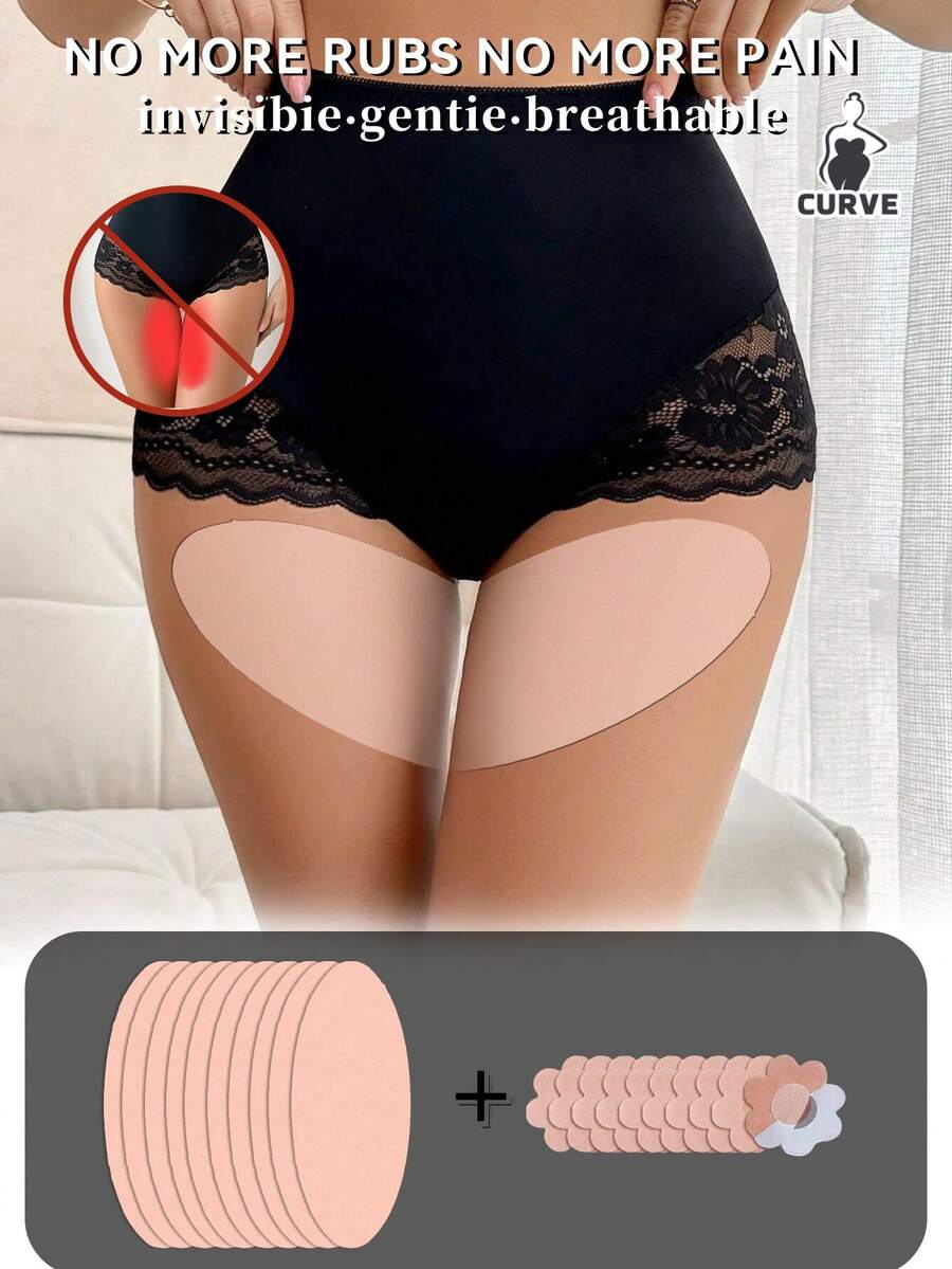 10/20pcs Invisible Thigh Inner Friction Pads, Breathable Seamless Skin-Friendly Anti-Chafing Protection, Women's Daily Leg Care Essential - Multicolor - View 1