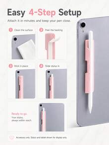 1pc Silicone Stylus Pen Holder, Adhesive-Backed No-Drill Stylus Pen Fixer, Tablet Touch Pen Anti-Loss Pen Stand, Suitable For Tablet/Phone Case/Laptop/Office Study Accessories, Multiple Colors Available - Multicolor - View 7