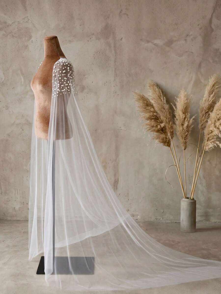 1 Pair Handmade Beaded Shoulder Shawl Bridal Wedding Accessory Suitable For Wedding Party