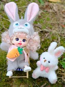 Lolita Fen Fox & Rabbit Cute Animal Series - Movable BJD Figure (Non-Plush Filled), Posable Figure, Cute Design, Suitable For Desk Decor And Backpack Charm - Multicolor - View 7