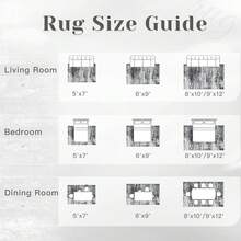 8 X 10 Inch Washable Living Room Rug: Large Soft Abstract Neutral Non-Slip Low Pile Rug, Modern Rug For Bedroom, Kitchen, Nursery, Office, Indoor Dining Room - Black - View 6