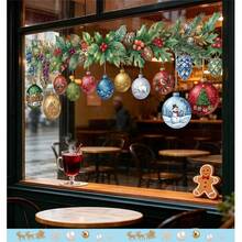 1pc Christmas Themed Window Sticker, Includes Christmas Decorations, Pine Branches And Red Berries; Exquisite Design Self-Adhesive Glass Decal, Suitable For Bedroom And Home Decor Smooth Surfaces - A Wonderful New Year Gift - View 2