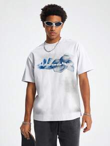 Tiny Spark Streetwear White Tee Shirt Vintage Abstract Graphic Spray Back Print - White - View 3