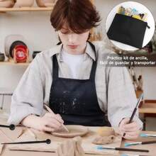 Vmingo Kit 42 Pcs Ceramic Tool Clay Molding Decorating Sculpture Modeling Engraving - Black - View 5
