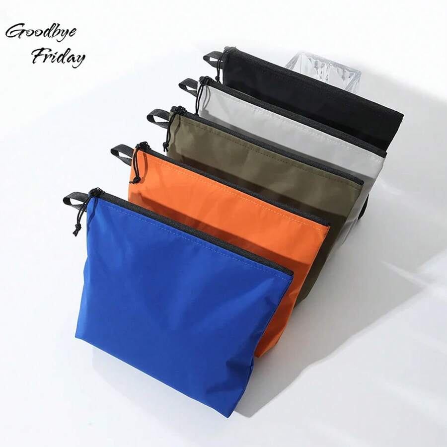 1pcs Waterproof Storage Bag For Tool Foldable Outdoor Travel Wash Bag Portable ID Bag File Bag Women Large Capacity Cosmetic Bag - Green 30x4x20cm - View 1