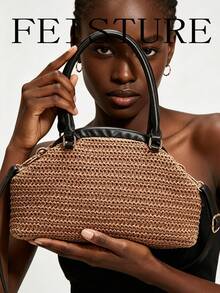 2026 Spring/Summer New Women's Woven Hard-Shell Handbag - Khaki - View 8