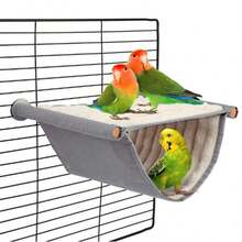 Winter Warm Bird Nest Hammock Style Canary Cage Plush Fluffy Bird House Parrot Cage Accessories - Multicolor - View 19