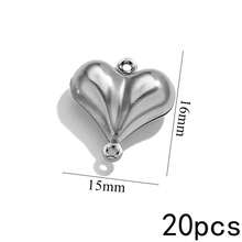 20Pcs Double Hole Link Connectors, 18K Gold Plated Stainless Steel Tarnish Resistant Heart Star Shell Moon Shape Charms For DIY Jewelry Making - Double Hanging Connector - View 21