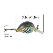 Mini Crankbait Lure, Streamlined Realistic Fish Scale Hard Bait With 3D Lifelike Fish Eyes, Built-In Steel Ball Rattle, Equipped With Sharp Triple Hooks, Floating Wobbling Lure, Suitable For Freshwater Bass, Trout, Sunfish Fishing Tackle - Multicolor - View 9