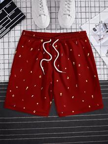 Men's Plus Size Casual Vacation Beach Shorts - Red - View 3