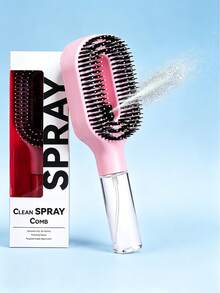 Water Spray Hair Brush, 2-In-1 Fine Mist Detangling Comb, Suitable For Wet And Dry Hair, Anti-Frizz Spray Comb, Suitable For Curly, Wavy And Straight Hair, Portable Styling Tool (1pc, Pink) - Multicolor - View 15