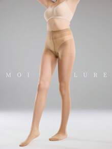 MOIRÉALLURE 1件裝 素色日常基本款緊身褲 - 無色 - 查看 3