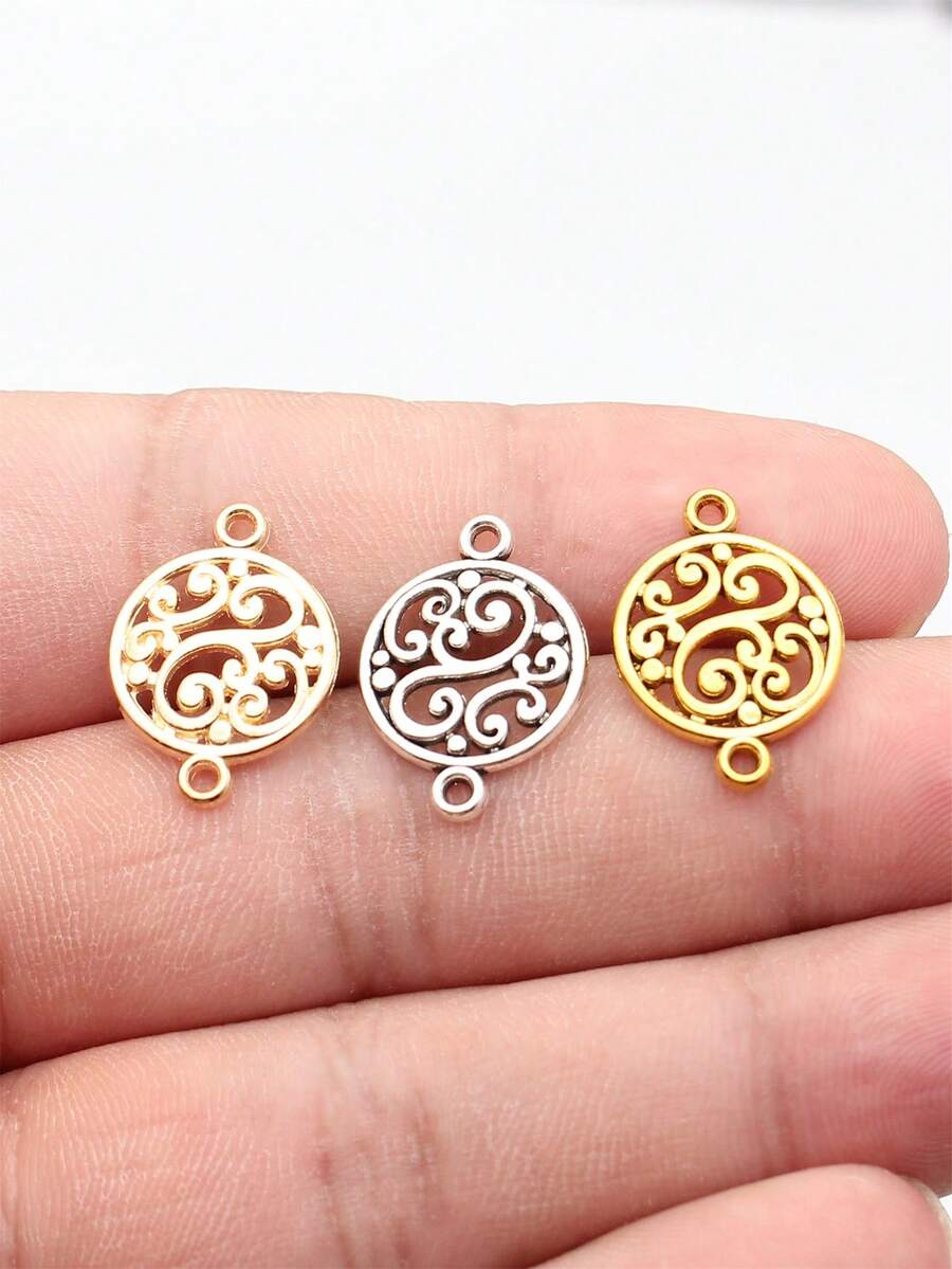 20 cái charm hoa nối 14x20mm làm vòng tay, dây chuyền, trang sức thủ công DIY, phụ kiện làm đồ handmade - Đầu nối wafer - Xem 1