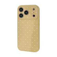 Kavenfort Lemon Yellow And White Polka Dot Phone Case, Compatible With Apple 17, 16 Pro Max And 15, Sweet, Girly, Geometric Pattern, Minimalist, Niche, Soft Girl Style, Style, Shockproof Soft Shell - Lemon Yellow - View 2