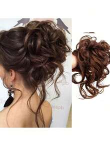 1pc 8 Inch Synthetic Curly Donut Bun Elastic Hair Tie Messy Bun Hair Piece Wig Hair Accessory - Multiple Styles - View 9