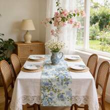 1pc Floral Pattern Table Runner, Modern Style, Home Kitchen Decor, 1 Home Decor Indoor/Outdoor Party Supplies, Suitable For Daily Home Kitchen Decor And Event Decoration - Multicolor - View 2