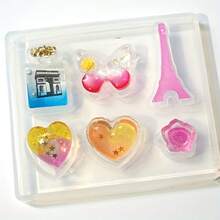 1pc DIY Silicone Mold, Suitable For Resin Crafts - Cat Paw And Bear Paw Prints, Heart And Star, Gemstone, Perfect For Making DIY Jewelry - White - View 8