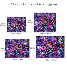 Mushroom Evil Eye Floral Tapestry, Vibrant Rainbow Vortex Abstract Pattern Wall Hanging, Dark Starry Sky Background, Bohemian Hippie Style Bedroom Living Room Dorm Aesthetic Photo Backdrop, Indoor Art Wall Carpet Home Decor - Multicolor - View 3