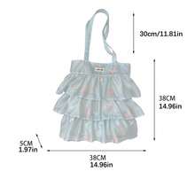 3-Color Tulle Cake Tote Bag, Multi-Layer Ruched Artistic Girl Travel Carry-On Shoulder Bag, Highly Attractive Tulle Girls Bag - Multicolor - View 2