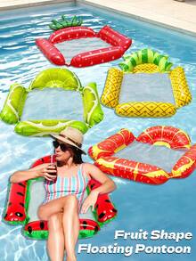 2-Piece Fruit-Shaped Mesh Inflatable Floating Mat, Pool/Beach/Seaside Universal Floating Bed, Adult Water Lounger, Couple Summer Vacation Water Play Leisure Accessory - Fruit-shaped - View 4