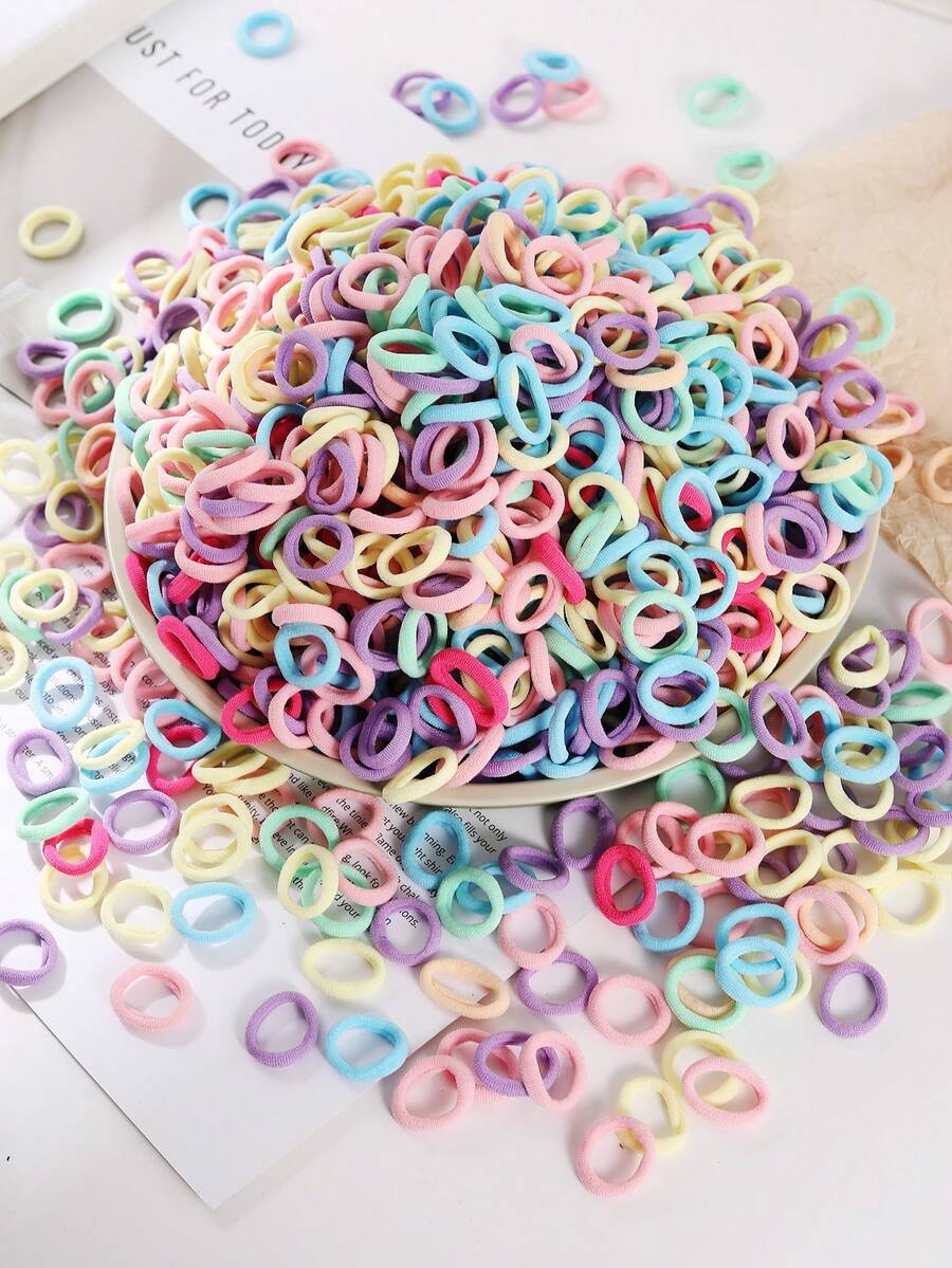 200/100/50/20PCS Multicolor Seamless Nylon Hair Ties Bulk Pack, Elastic Hair Bands Soft No Damage Ponytail Ties Suitable For Women Teens Adults, Small Strong Rubber Bands For Braiding Thick Or Fine Hair, High Elasticity Hair Ropes For Daily Exercise Yoga Sports, Perfect Mother's Day Birthday Valentine's Day Gift, Mixed Color Cute Cartoon Elastic Hair Ties Set, OPP Bag Packaging Only