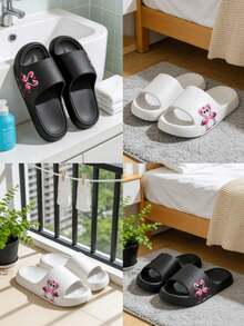 1 par de sandalias y pantuflas de exterior con estampado de flamenco, de verano, con suela gruesa y plataforma, pantuflas de playa para mujer, pantuflas de baño casuales de EVA con diseño de dibujos animados, suela blanda, ligeras, antideslizantes y resistentes al desgaste, adecuadas para el hogar, el baño, la piscina del hotel y viajes al aire libre, regalo de vacaciones, sandalias versátiles y cómodas con alta relación costo-beneficio - Zapatillas de adulto - Ver 11
