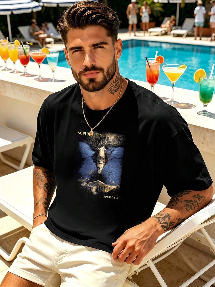 T-Shirty dla mężczyzn - Czarne - Zobacz 1