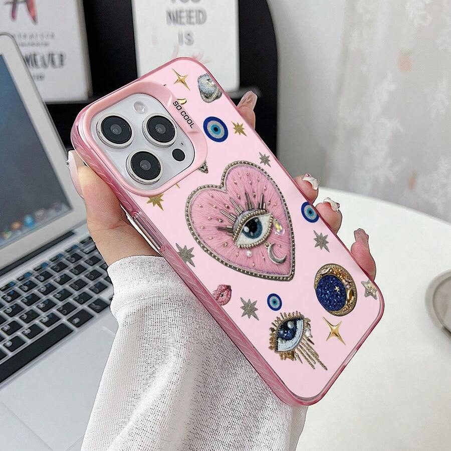 [24h Versand aus DE/FR/ES]Apple 11-17 16 21-26 Galaxy Handyhülle: Hülle mit Augen, verziert mit Juwelen im japanischen und koreanischen Cartoon-Stil, geeignet für Apple 17 Air, 16, 16e, 15, 14, 13, 12, 11, Pro Max, X, XR, XSMAX, 8, 7 Plus, matt silberfarbene Hartschalenhülle, Marken-Hartschalenhülle von Modaxiaomi12-15 - 1 Stück Bildfarbe - Übersicht 1