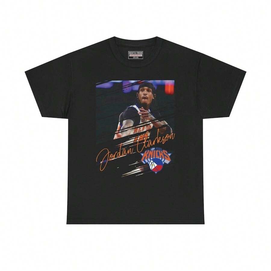 Retro Clarkson Knicks Photo Jersey | Vintage Basketball Jersey Style - Hitam - View 1
