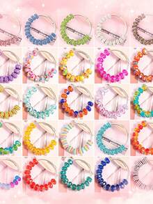 10/100/500 peças Contas Europeias de Aço Multicoloridas de 14 mm, Contas de Furo Grande para Pendentes e Pulseiras em Lote para Fabrico de Joias, Contas Espaçadoras Decorativas de Vidro Murano para Artesanato e Estacas de Jardim (Cores Mistas) - Multicolorido - Ver 6