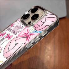 Volleyball Shockproof Case Made Of Eye-Catching Glossy TPU Material, Scratch-Resistant And With Camera Protection. Viral Influencer Design, With Delicate Cartoon Graphics And A  Youth Style. Compatible With IPhone 11-17 Pro Max, X/XS Max. - 透明度 - 查看 5
