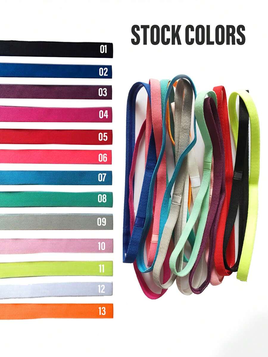 Multi-Color Thin Headbands, Unisex Basketball Headbands, High Elasticity Soft With Silicone Non-Slip Design