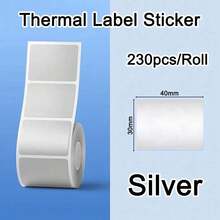 40x30mm Thermal Label Paper Transparent/White/Silver Self-Adhesive Paper Compatible With M110/M220/P1/P50 - 40x30mm - View 10