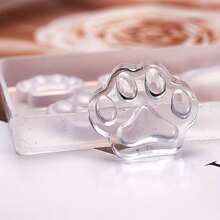 1pc DIY Silicone Mold, Suitable For Resin Crafts - Cat Paw And Bear Paw Prints, Heart And Star, Gemstone, Perfect For Making DIY Jewelry - White - View 7