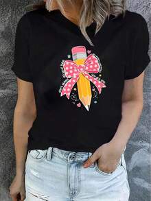 Camiseta bohemia de manga corta para mujer, 100% algodón puro, color gris suave, diseño casual, adecuada para uso diario, ligera, transpirable y de ajuste cómodo, ideal para actividades al a - Negro - Ver 1