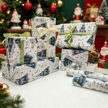 10/30/50 Sheets Wrapping Tissue Paper - Vintage Nordic Christmas Tree Pine Pattern Wrapping Paper, Birthday Party Decor Paper, Gift Wrapping Tissue, Suitable For, Bouquet Wrapping, Wedding Decor, Christmas, Valentine'S Day, Halloween, Summer - View 1