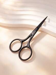 2pcs/1pc Black Sharp Beauty Scissors, Stainless Steel Pointed Eyebrow Trimming Scissors, Facial Hair, Eyebrow, Nose Hair, Beard Trimming, Mini Portable, Beauty Tool, Travel, Bedroom, Vanity, Gift For Friends - Black - View 6