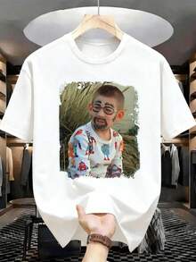 Summer Men's Crew Neck T-Shirts Gym Leisure Vacation High Quality Men's Shirts Fashion Prints Y2K Men's Clothing Festival Sweatshirt Men's Sets Gifts - 白色 - 查看 1