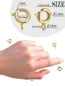 Small Spring Round Jewelry Clasps For Necklaces, Bracelets & DIY Crafts, Silver & Gold Plated - Multicolor - View 2