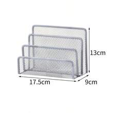 3-Tier Metal Wire Grid Desktop Organizer Rack | Vertical Divider Desktop File And Letter Organizer | Black Shelf For Holding Mail, Documents, Envelopes, Bills And Magazines | Compact Home Storage Rack - Multicolor - View 14