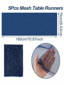 1 pièce Chemin de table en maille brillante bleu marine, nappe de fête, fournitures pour anniversaire d'homme, nappe d'anniversaire de garçon, décoration d'anniversaire, nappe, housse de table de couleur unie, décoration de mariage, chemin de table, décoration de table de banquet, chemin de table de cuisine, décoration centrale de table à manger, cadeau d'anniversaire - Bleu foncé - Voir 11