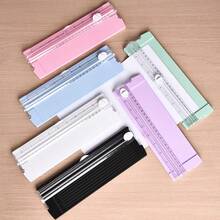 1pc Mini Guillotine Paper Trimmer, Desktop Paper Cutter With Safety Blade - PVC Material, Manual Operation (Multiple Colors) - Multicolor - View 2
