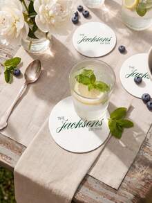 Customized Coasters, Allowing Customization Of Names And Letter Patterns. Suitable For Beverages, Tea Cups, Coffee Cups. Can Be Used As Home And Restaurant Decorations, Essential Gifts For Festivals, Christmas Ornaments. Exquisitely Designed. - Multicolor - View 5