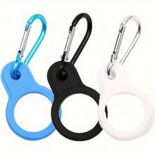 12pcs Multicolor Random Silicone Water Bottle Hooks, 6 Silicone Rings + 6 Aluminum Alloy Carabiner Clips, Non-Slip Portable Outdoor Water Bottle Hanging Clips, Hiking Camping Travel Commuting Student Backpack Water Bottle Portable Hanging Ring Accessories - Multicolor - View 10