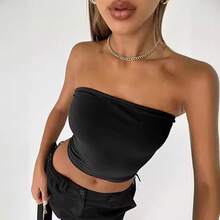 European And American Style Strapless Top For Women, Sheer And Sexy, Summer Sleeveless Top, Women's Fitted Clothing. - 114紅色 - 查看 4